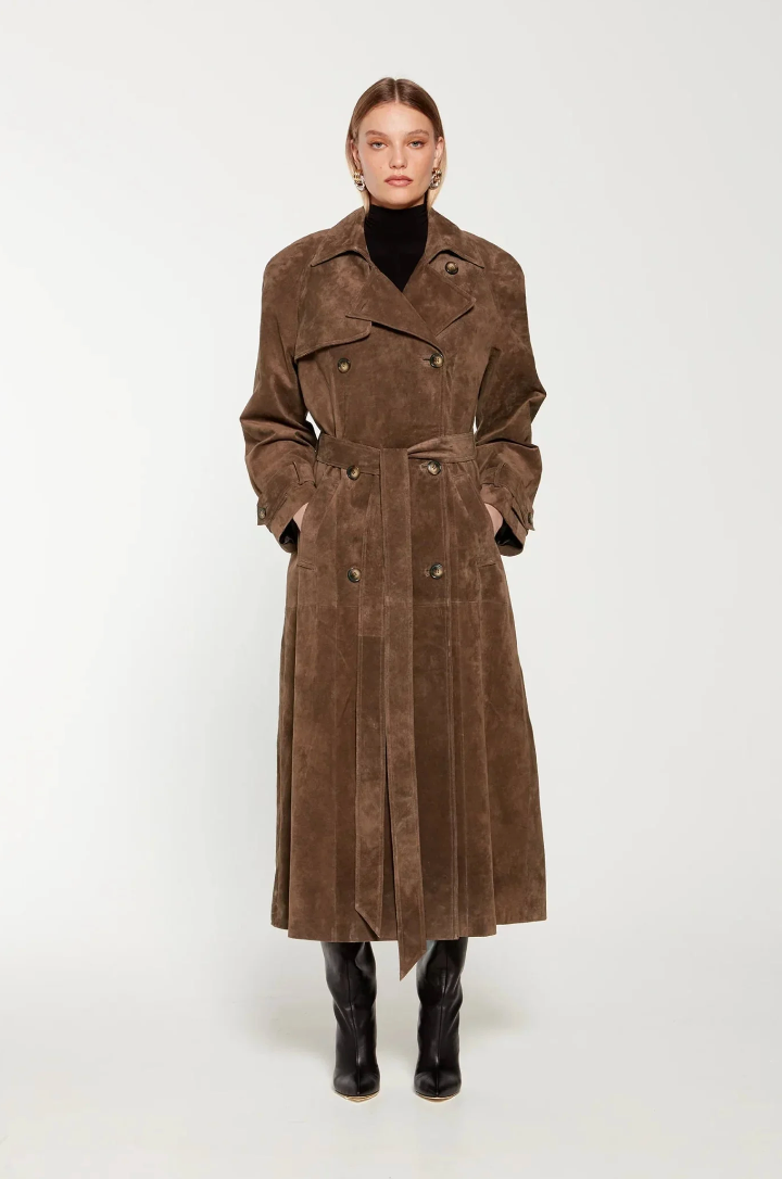 Glisswear |Suede Trench Coat